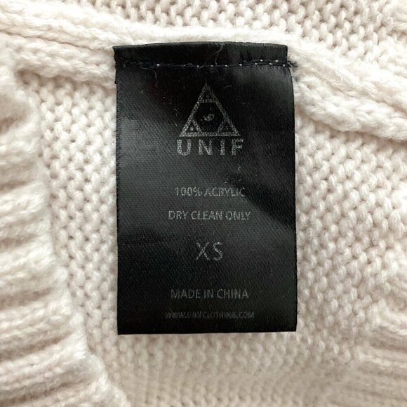 UNIF Are We Having Fun Yet Graphic Sweater Ivory Oversized Crewneck Pullover - Picture 10 of 11